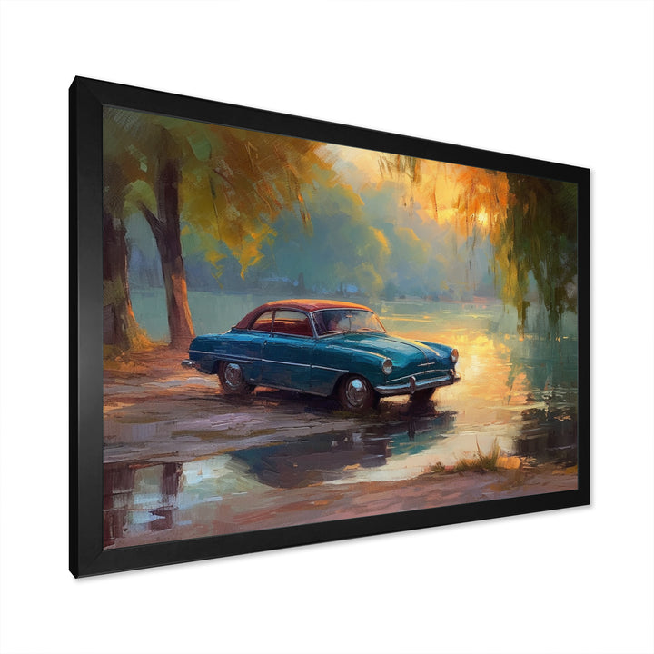 Blue And Yellow Sculpted Speed - Cars American Muscle Canvas Wall Art