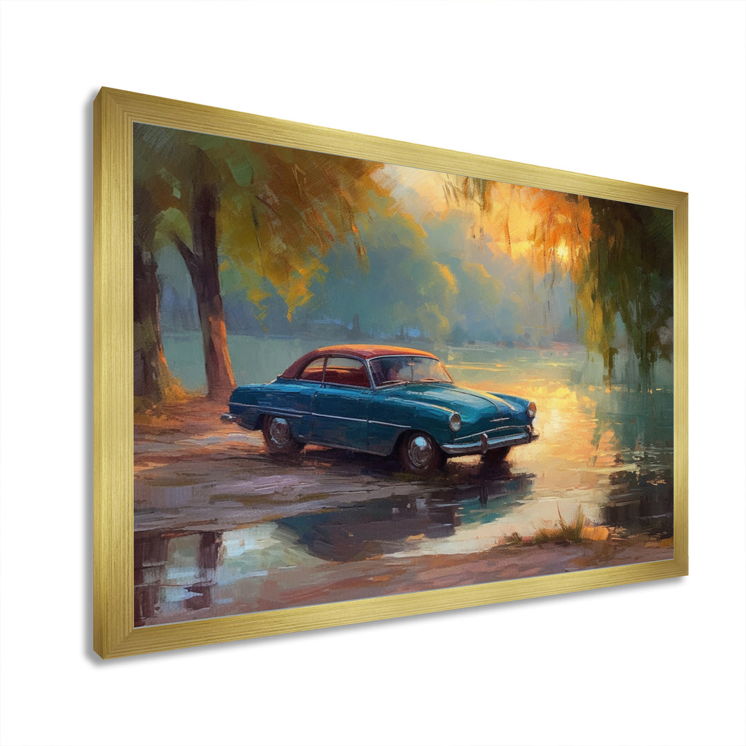 Blue And Yellow Sculpted Speed - Cars American Muscle Canvas Wall Art