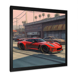 Red And Black Muscle Car Elegance - Cars American Muscle Canvas Wall Art