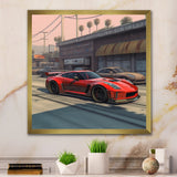 Red And Black Muscle Car Elegance - Cars American Muscle Canvas Wall Art