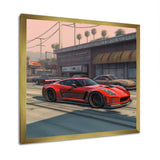 Red And Black Muscle Car Elegance - Cars American Muscle Canvas Wall Art