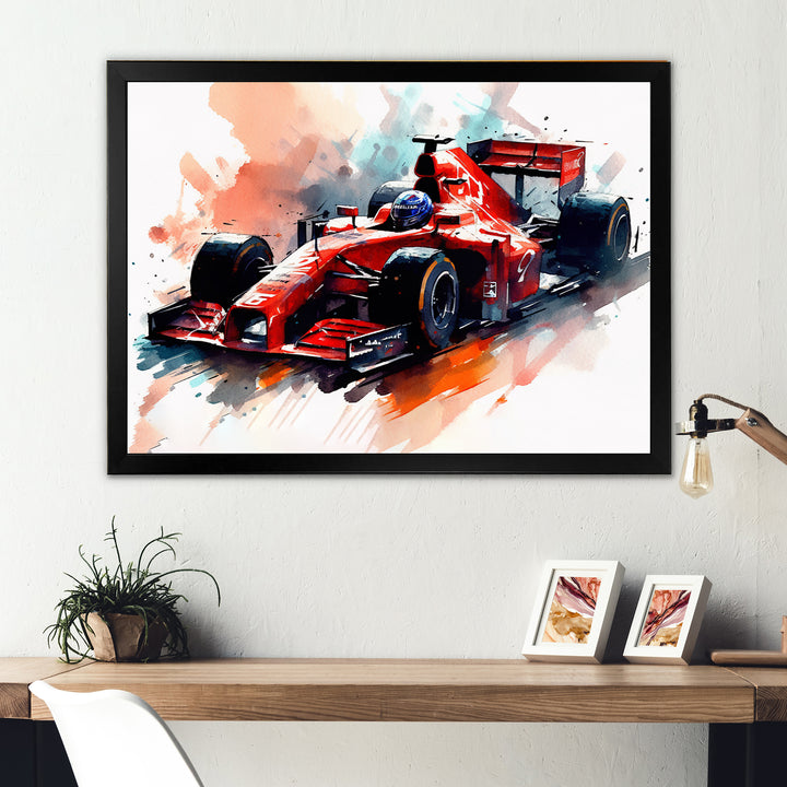 Red And Cream Formula Fury - Cars Race Car Formula 1 Canvas Wall Art
