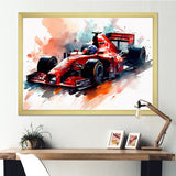 Red And Cream Formula Fury - Cars Race Car Formula 1 Canvas Wall Art
