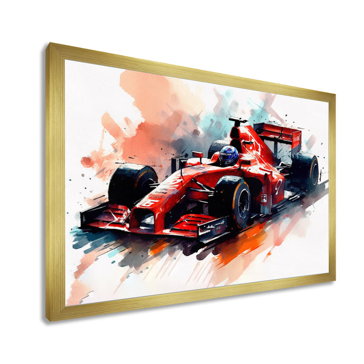 Red And Cream Formula Fury - Cars Race Car Formula 1 Canvas Wall Art