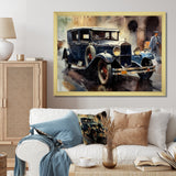 Blue And Brown Iconic Cars - Cars Retro Canvas Wall Art