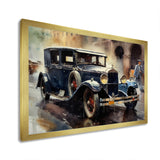 Blue And Brown Iconic Cars - Cars Retro Canvas Wall Art