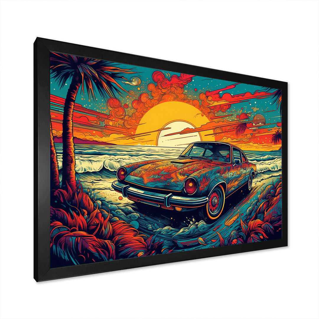 Orange And Blue The Art Of Muscle - Cars American Muscle Canvas Wall Art