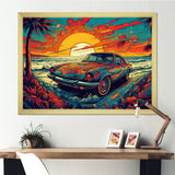 Orange And Blue The Art Of Muscle - Cars American Muscle Canvas Wall Art