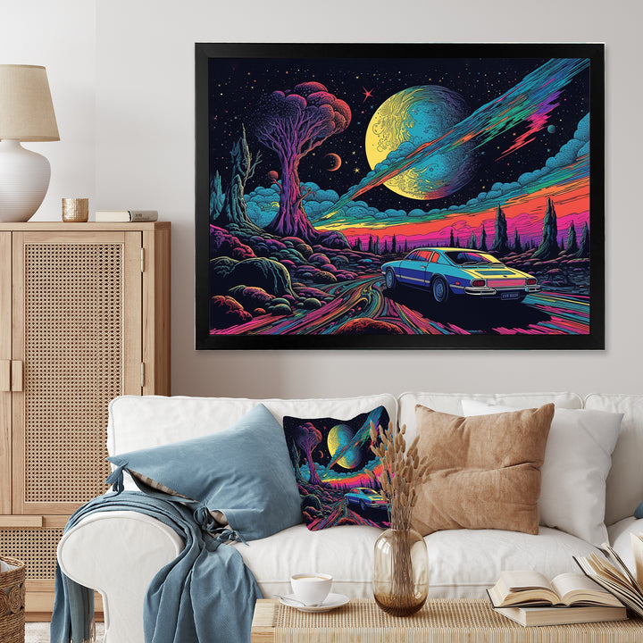 Blue And Purple The Art Of Muscle - Cars American Muscle Canvas Wall Art