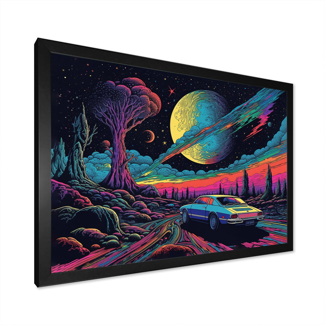 Blue And Purple The Art Of Muscle - Cars American Muscle Canvas Wall Art