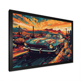 Green And Yellow Muscle Car Melodies - Cars Off-Road Canvas Wall Art