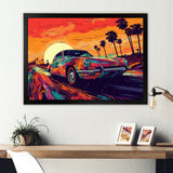 Black And Purple Muscle Car Melodies - Cars Off-Road Canvas Wall Art