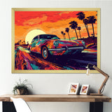 Black And Purple Muscle Car Melodies - Cars Off-Road Canvas Wall Art