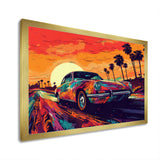 Black And Purple Muscle Car Melodies - Cars Off-Road Canvas Wall Art