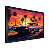 Pink And Black Muscle Car Melodies - Cars Off-Road Canvas Wall Art