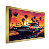 Pink And Black Muscle Car Melodies - Cars Off-Road Canvas Wall Art