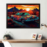 Orange And Yellow Muscle Car Melodies - Cars Off-Road Canvas Wall Art