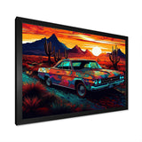 Orange And Yellow Muscle Car Melodies - Cars Off-Road Canvas Wall Art