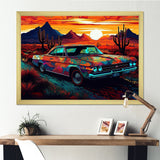 Orange And Yellow Muscle Car Melodies - Cars Off-Road Canvas Wall Art