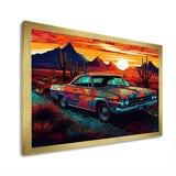Orange And Yellow Muscle Car Melodies - Cars Off-Road Canvas Wall Art
