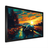 Green And Yellow Vintage Classic Car I - Cars Retro Canvas Wall Art