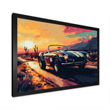 Blue And Yellow Vintage Car Charisma I - Cars Retro Canvas Wall Art