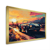 Blue And Yellow Vintage Car Charisma I - Cars Retro Canvas Wall Art