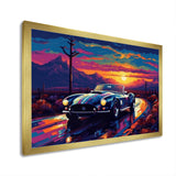 Blue And Purple Vintage Car Charisma - Cars Retro Canvas Wall Art