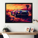 Blue And Pink Artistic Portrayals Of Muscle Cars - Cars Off-Road Canvas Wall Art