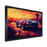 Blue And Pink Artistic Portrayals Of Muscle Cars - Cars Off-Road Canvas Wall Art