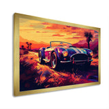 Blue And Pink Artistic Portrayals Of Muscle Cars - Cars Off-Road Canvas Wall Art