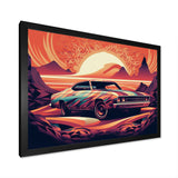 Orange And Purple Artistic Portrayals Of Muscle Cars - Cars Off-Road Canvas Wall Art