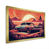 Orange And Purple Artistic Portrayals Of Muscle Cars - Cars Off-Road Canvas Wall Art
