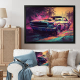 Pink And Green Exquisite Muscle Cars I - Cars Off-Road Canvas Wall Art