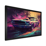 Pink And Green Exquisite Muscle Cars I - Cars Off-Road Canvas Wall Art