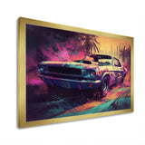 Pink And Green Exquisite Muscle Cars I - Cars Off-Road Canvas Wall Art