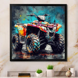 Green And Black Conquering Off road 4x4 - Motorcycle Canvas Wall Art