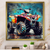 Green And Black Conquering Off road 4x4 - Motorcycle Canvas Wall Art