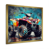 Green And Black Conquering Off road 4x4 - Motorcycle Canvas Wall Art