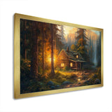 Forest Escape Cabin I - Landscapes Canvas Wall Art