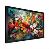 Red Vibrant Garden Symphony III - Floral Canvas Wall Art