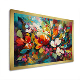 Red Vibrant Garden Symphony III - Floral Canvas Wall Art