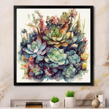 Green Red Cactus Scenery III - Floral Canvas Wall Art