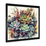 Green Red Cactus Scenery III - Floral Canvas Wall Art