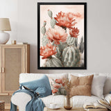 Red Desert Cactus - Floral Canvas Wall Art