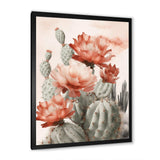 Red Desert Cactus - Floral Canvas Wall Art