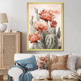 Red Desert Cactus - Floral Canvas Wall Art