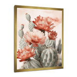 Red Desert Cactus - Floral Canvas Wall Art