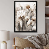 Cream Desert Cactus - Floral Canvas Wall Art