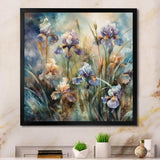 Purple Green Wild Iri S I - Floral Canvas Wall Art